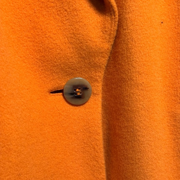 Vintage 90s Vibrant Mustard Yellow Orange Cashmere Wool Oversized Women’s Blazer - Picture 5 of 8